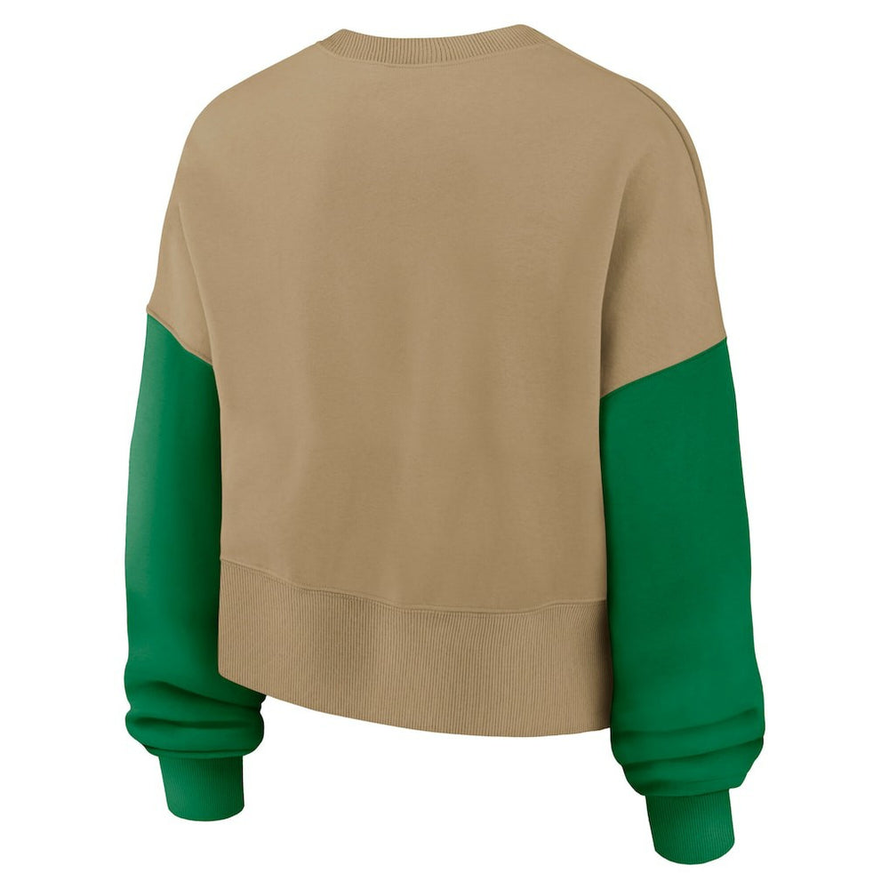 Philadelphia Eagles Women's Oversized Rewind Pullover Sweatshirt - Tan Pullover