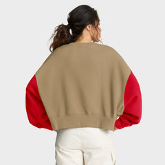 Kansas City Chiefs Women's Oversized Rewind Pullover Sweatshirt - Tan Pullover