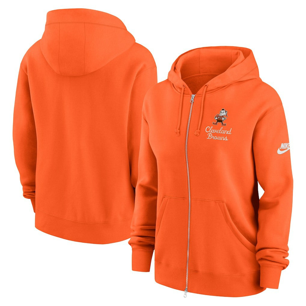Cleveland Browns Women's Phoenix Rewind Full-Zip Hoodie - Orange Hoodies