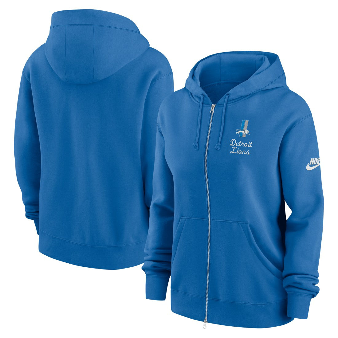 Detroit Lions Women's Phoenix Rewind Full-Zip Hoodie - Blue Hoodies