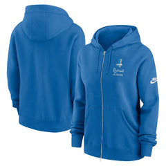 Detroit Lions Women's Phoenix Rewind Full-Zip Hoodie - Blue Hoodies