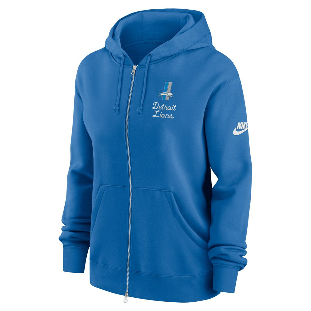 Detroit Lions Women's Phoenix Rewind Full-Zip Hoodie - Blue Hoodies