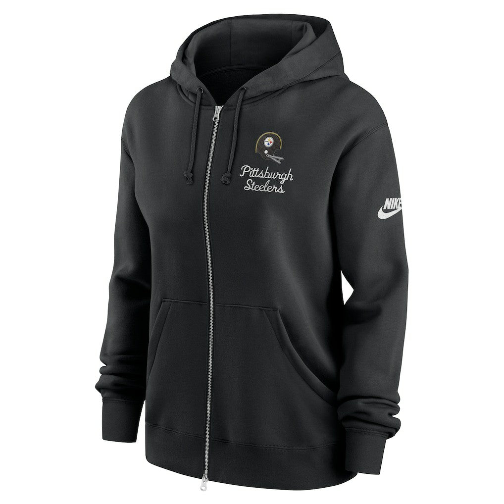 Pittsburgh Steelers Women's Phoenix Rewind Full-Zip Hoodie - Black Hoodies