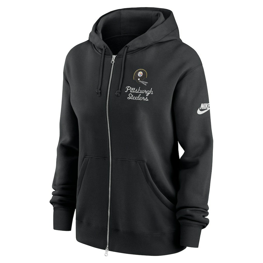 Pittsburgh Steelers Women's Phoenix Rewind Full-Zip Hoodie - Black Hoodies