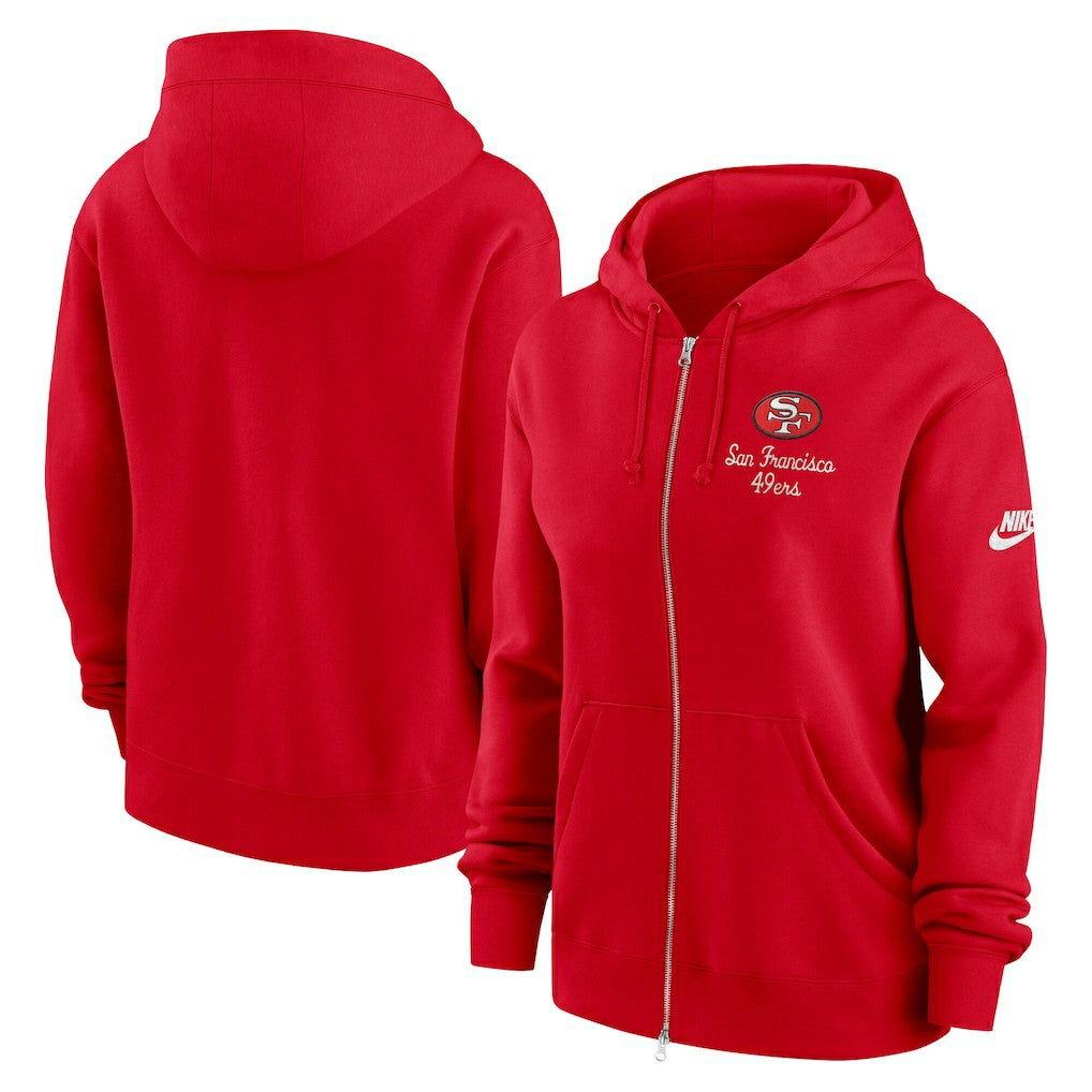 San Francisco 49ers Women's Phoenix Rewind Full-Zip Hoodie - Scarlet Hoodies