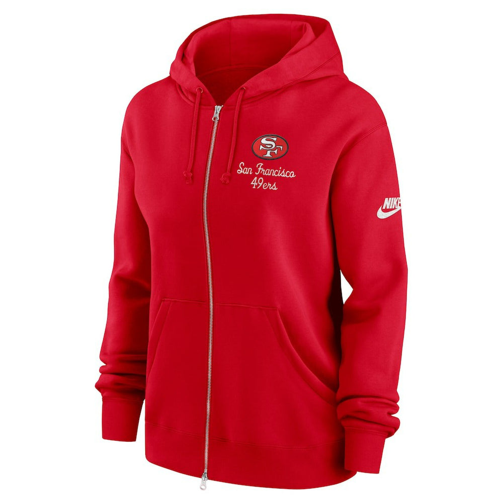 San Francisco 49ers Women's Phoenix Rewind Full-Zip Hoodie - Scarlet Hoodies