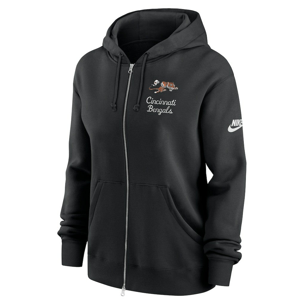 Cincinnati Bengals Women's Phoenix Rewind Full-Zip Hoodie - Black Hoodies