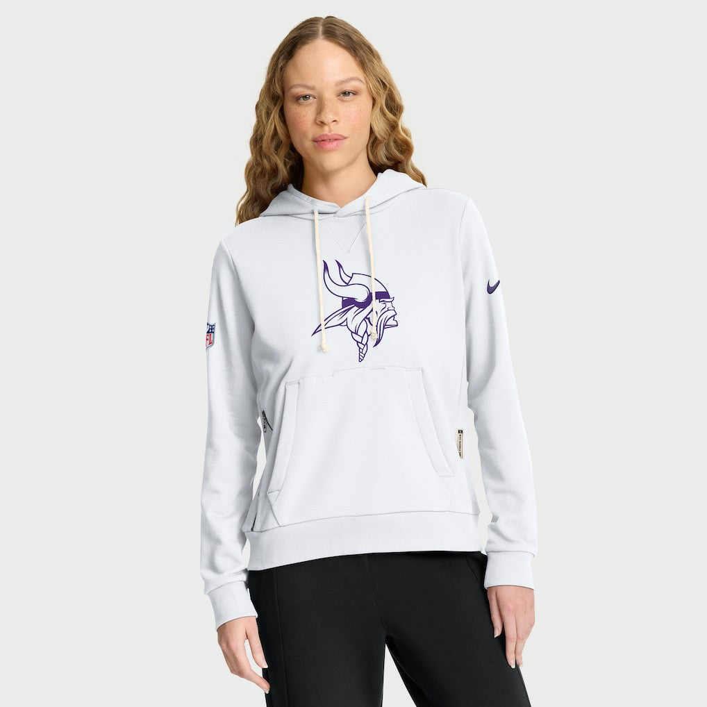 Minnesota Vikings Women's Alternate Logo Sideline Standard Issue Dri-FIT Hoodie - White Hoodies