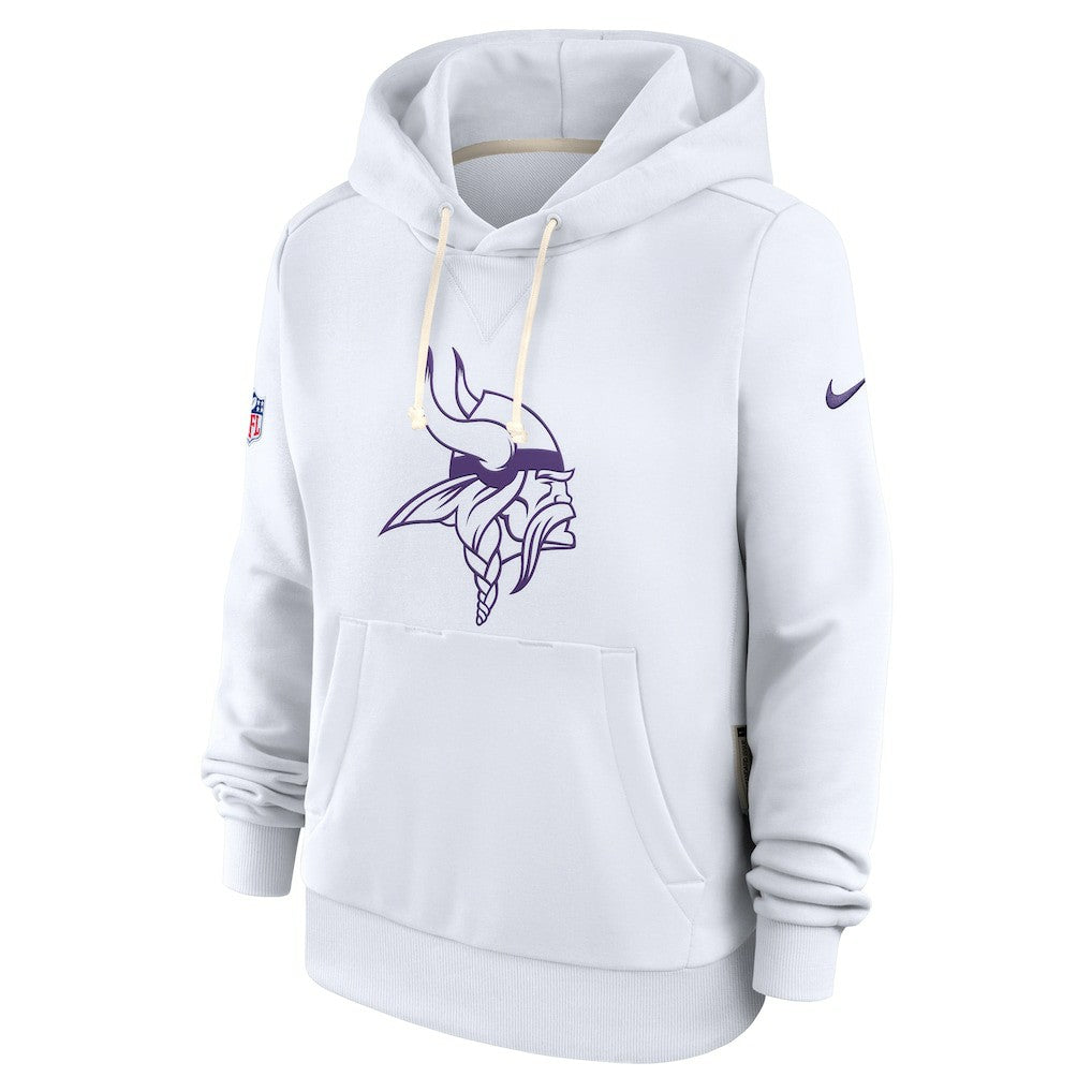 Minnesota Vikings Women's Alternate Logo Sideline Standard Issue Dri-FIT Hoodie - White Hoodies