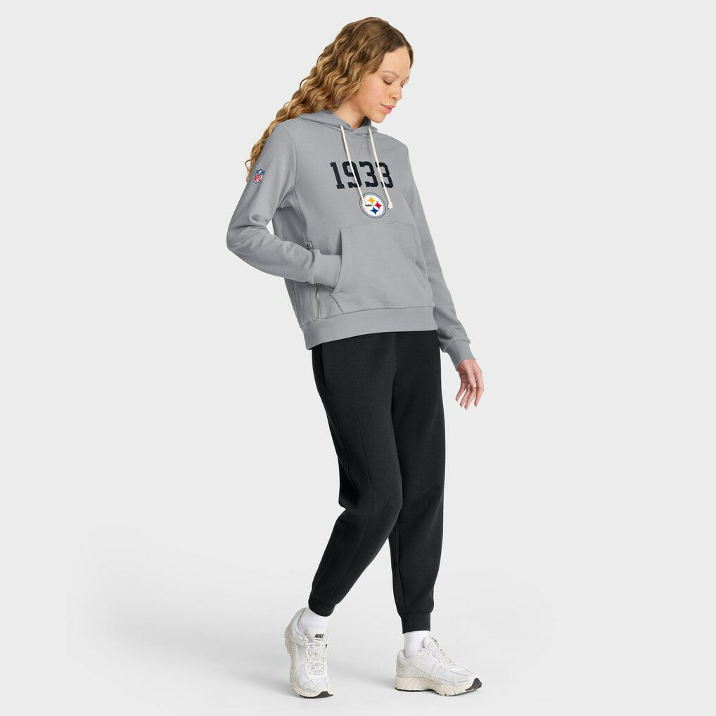 Pittsburgh Steelers Women's 1933 Sideline Standard Issue Dri-FIT Hoodie - Gray Hoodies