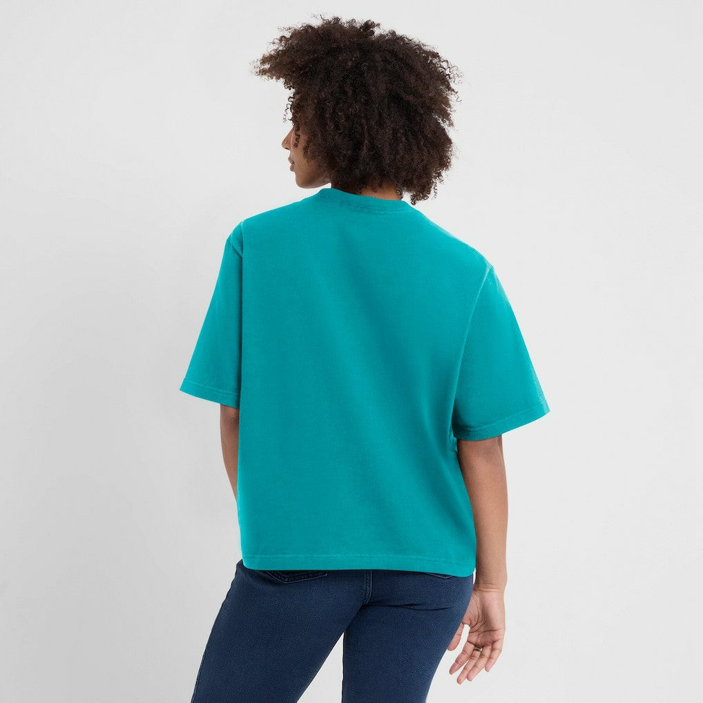 Miami Dolphins Women's Essential Script Relaxed Boxy T-Shirt - Aqua T-shirts