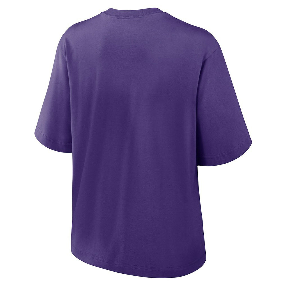 Minnesota Vikings Women's Essential Script Relaxed Boxy T-Shirt - Purple T-shirts