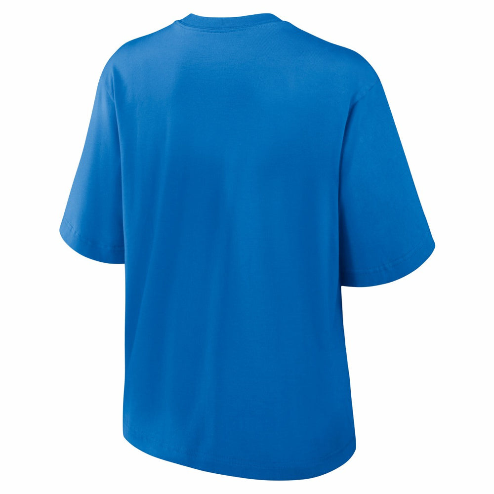 Detroit Lions Women's Essential Script Relaxed Boxy T-Shirt - Blue T-shirts