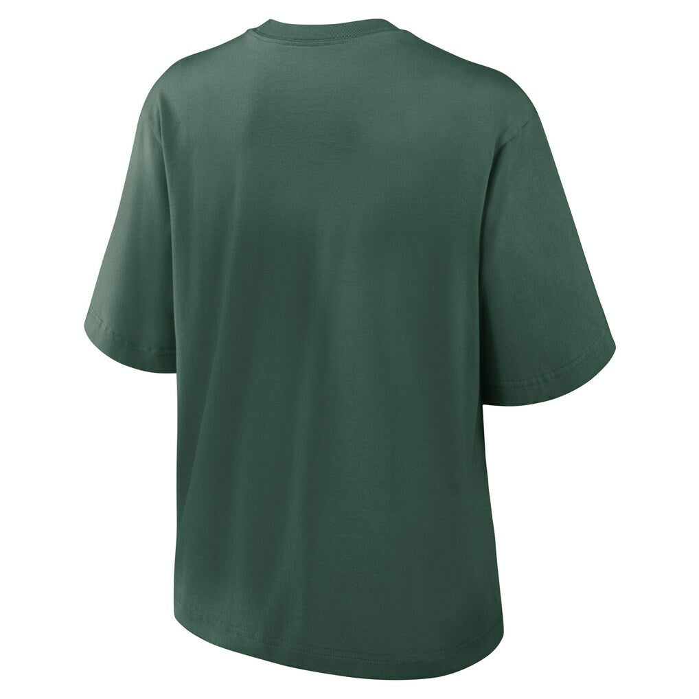 Green Bay Packers Women's Essential Script Relaxed Boxy T-Shirt - Green T-shirts