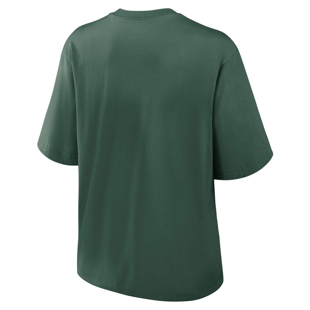 Green Bay Packers Women's Essential Script Relaxed Boxy T-Shirt - Green T-shirts