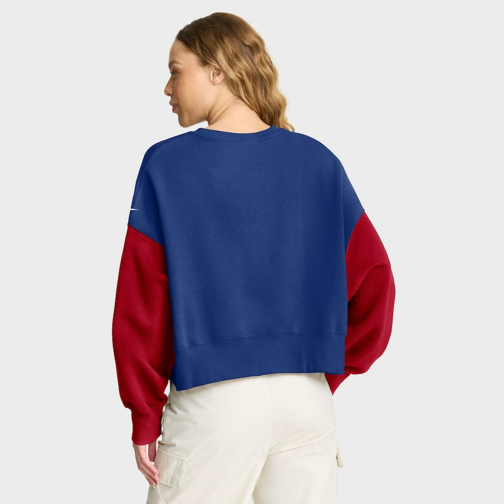 New York Giants Women's Oversized Color-Block Pullover Sweatshirt - Royal Pullover