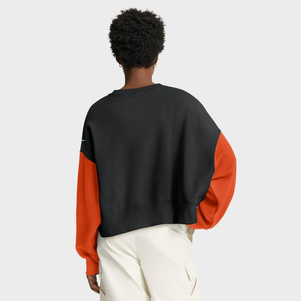 Cincinnati Bengals Women's Oversized Color-Block Pullover Sweatshirt - Black Pullover