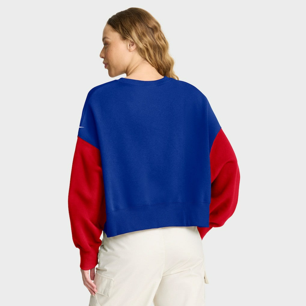 Buffalo Bills Women's Oversized Color-Block Pullover Sweatshirt - Royal Pullover