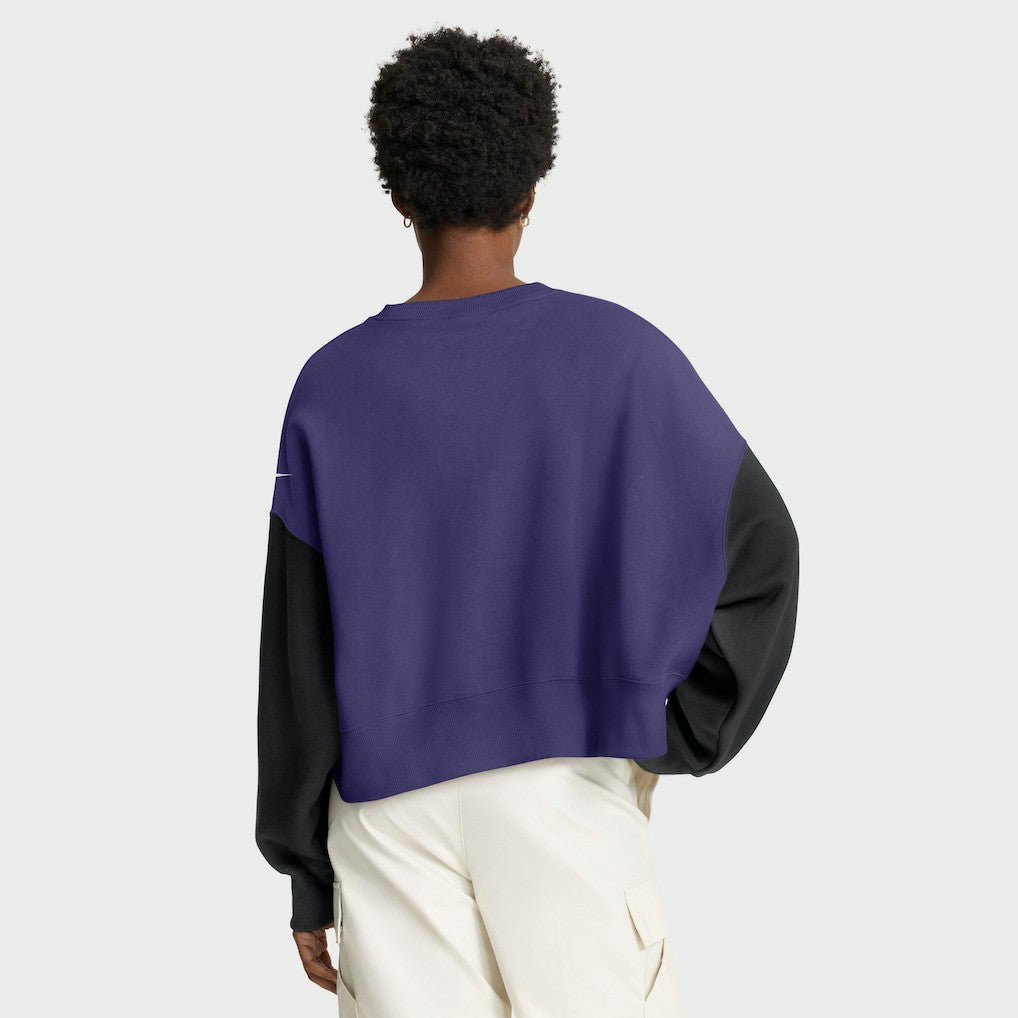Baltimore Ravens Women's Oversized Color-Block Pullover Sweatshirt - Purple Pullover