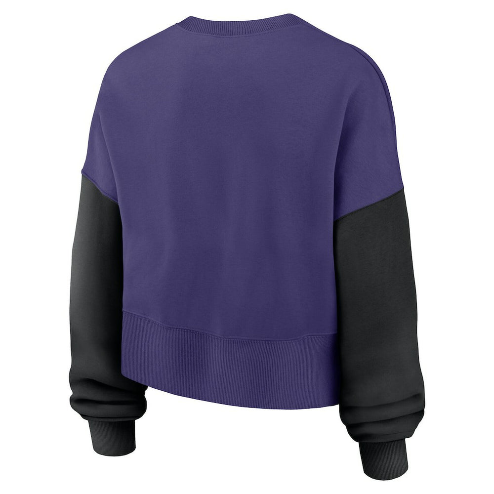 Baltimore Ravens Women's Oversized Color-Block Pullover Sweatshirt - Purple Pullover