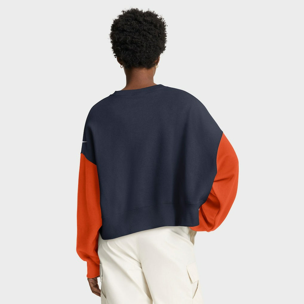 Chicago Bears Women's Oversized Color-Block Pullover Sweatshirt - Navy Pullover