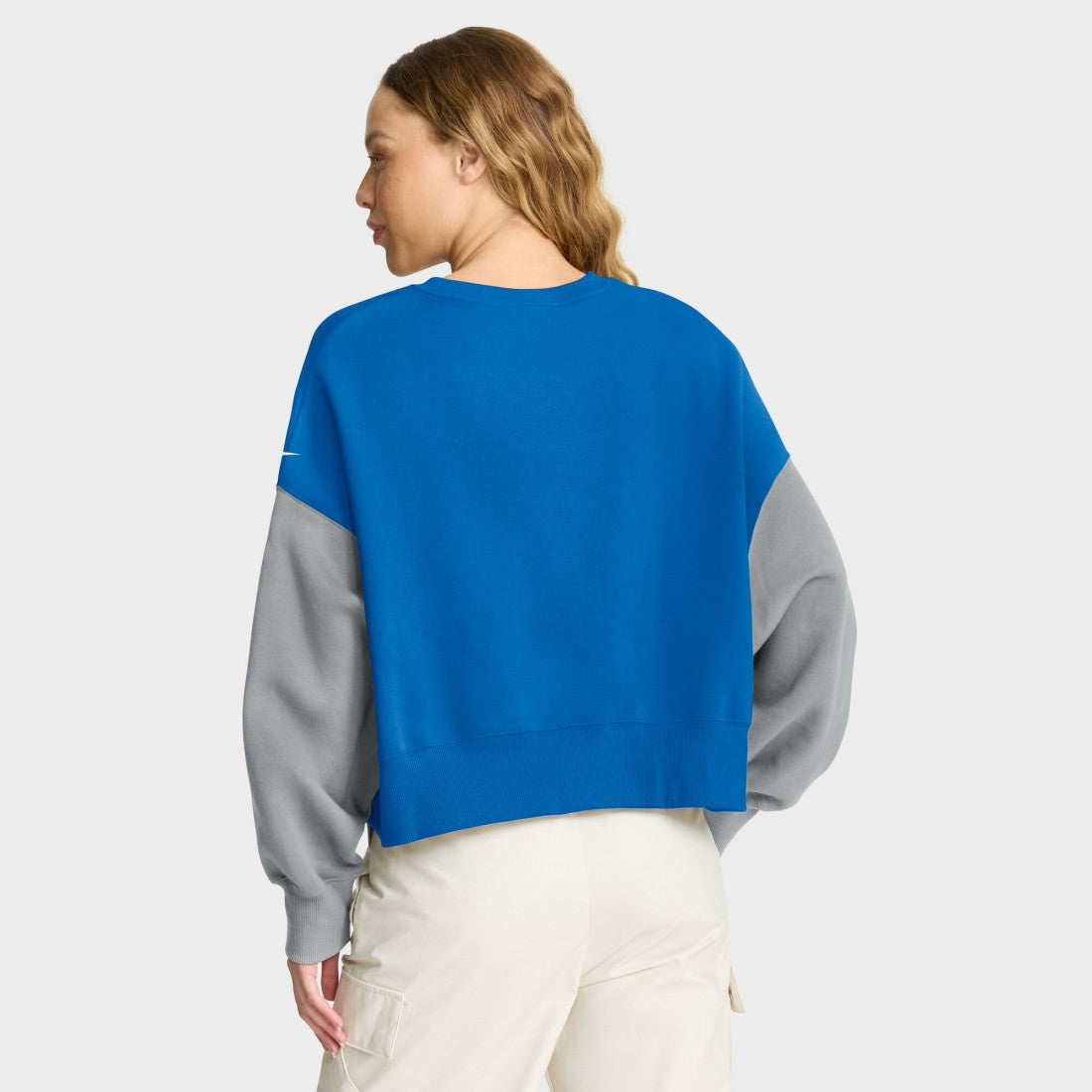 Detroit Lions Women's Oversized Color-Block Pullover Sweatshirt - Blue Pullover