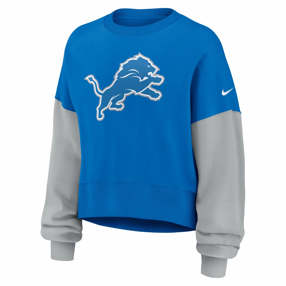 Detroit Lions Women's Oversized Color-Block Pullover Sweatshirt - Blue Pullover