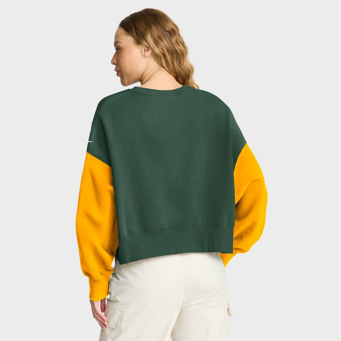 Green Bay Packers Women's Oversized Color-Block Pullover Sweatshirt - Green Pullover