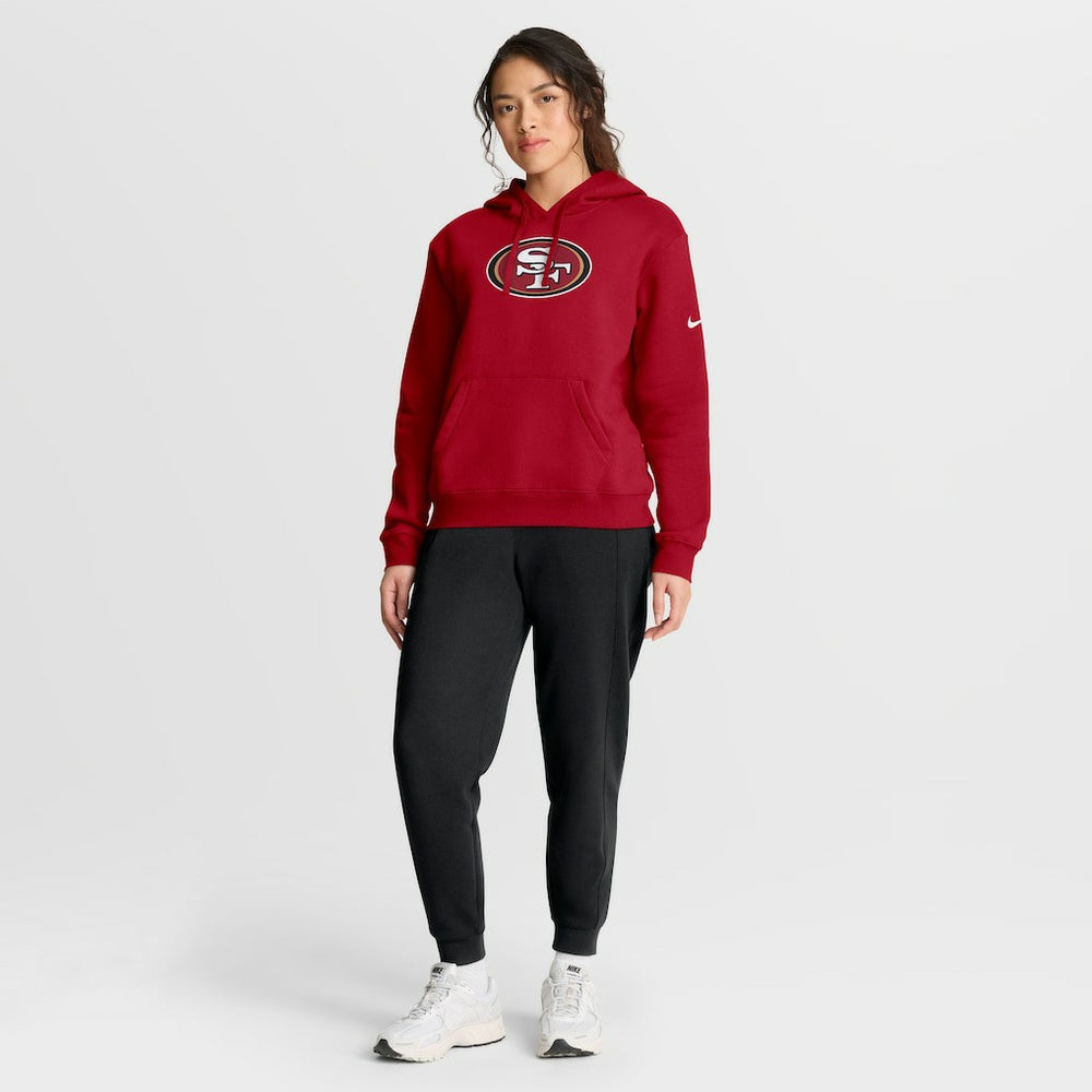 San Francisco 49ers Women's Club Fleece Hoodie - Scarlet Hoodies