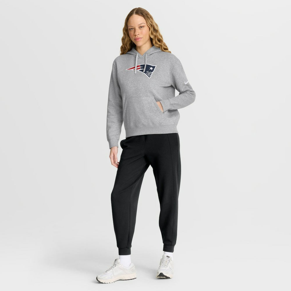 New England Patriots Women's Club Fleece Hoodie - Heather Gray Hoodies