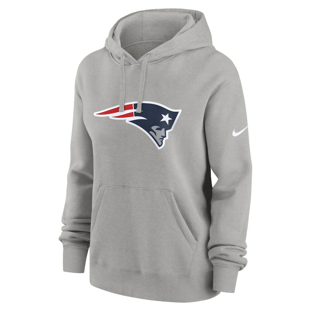 New England Patriots Women's Club Fleece Hoodie - Heather Gray Hoodies