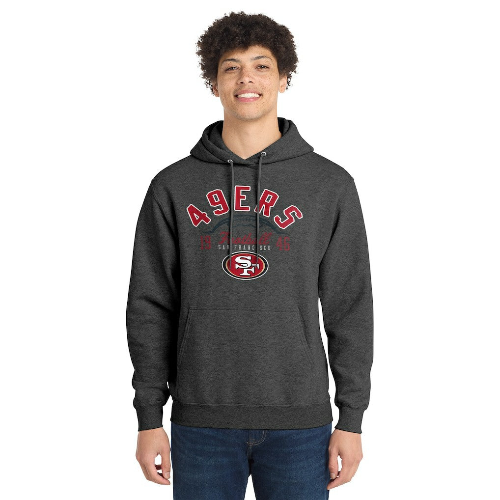 San Francisco 49ers Starter Pullover Hoodie - Heather Charcoal Hoodies