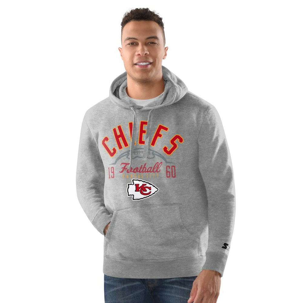 Kansas City Chiefs Starter Pullover Hoodie - Heather Gray Hoodies