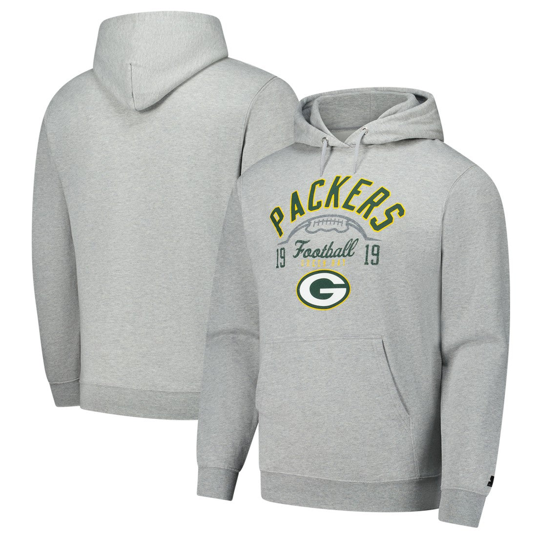 Green Bay Packers Starter Pullover Hoodie - Heather Gray Hoodies