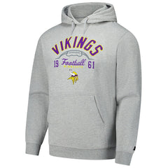 Minnesota Vikings Starter Pullover Hoodie - Heather Gray Hoodies