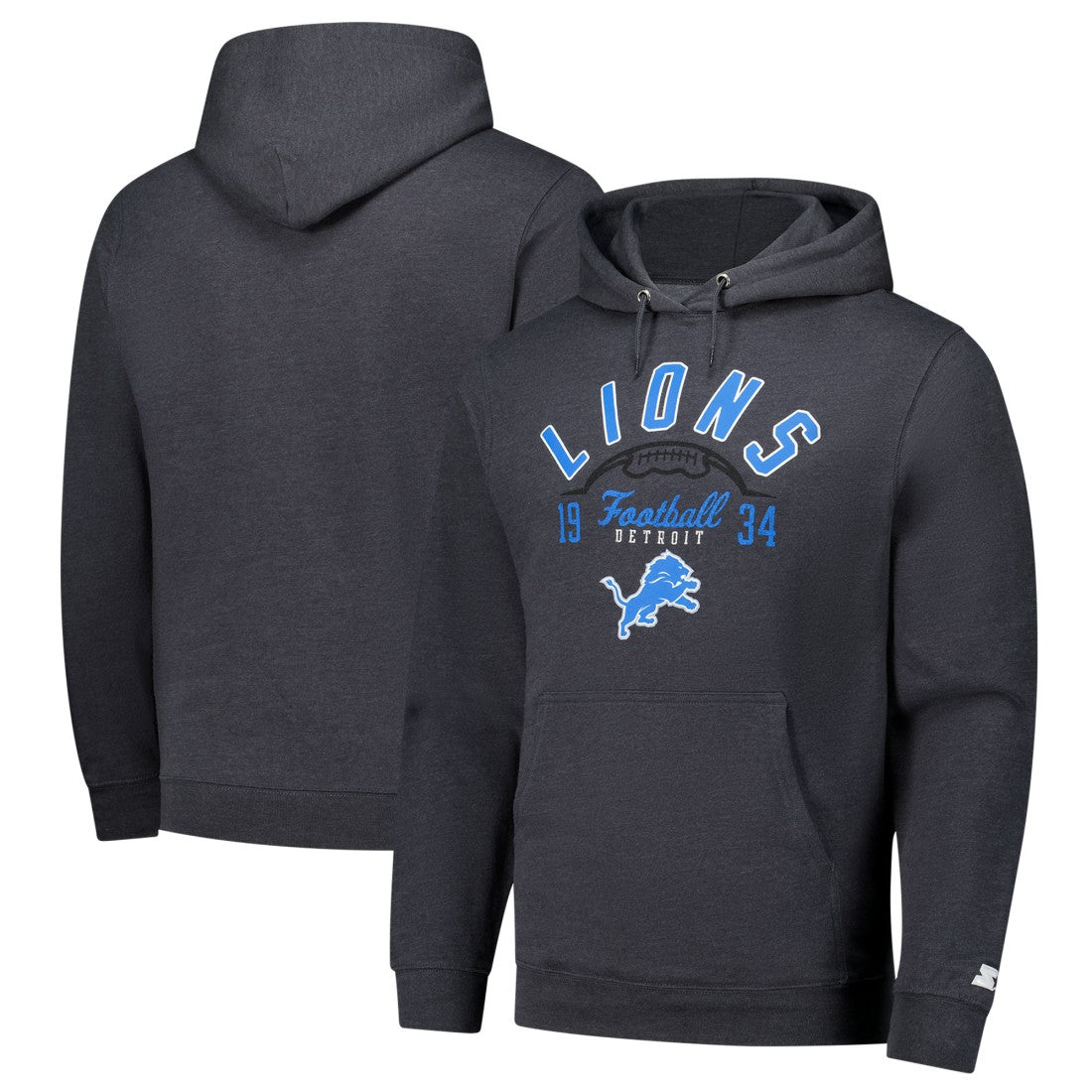 Detroit Lions Starter Pullover Hoodie - Charcoal Hoodies