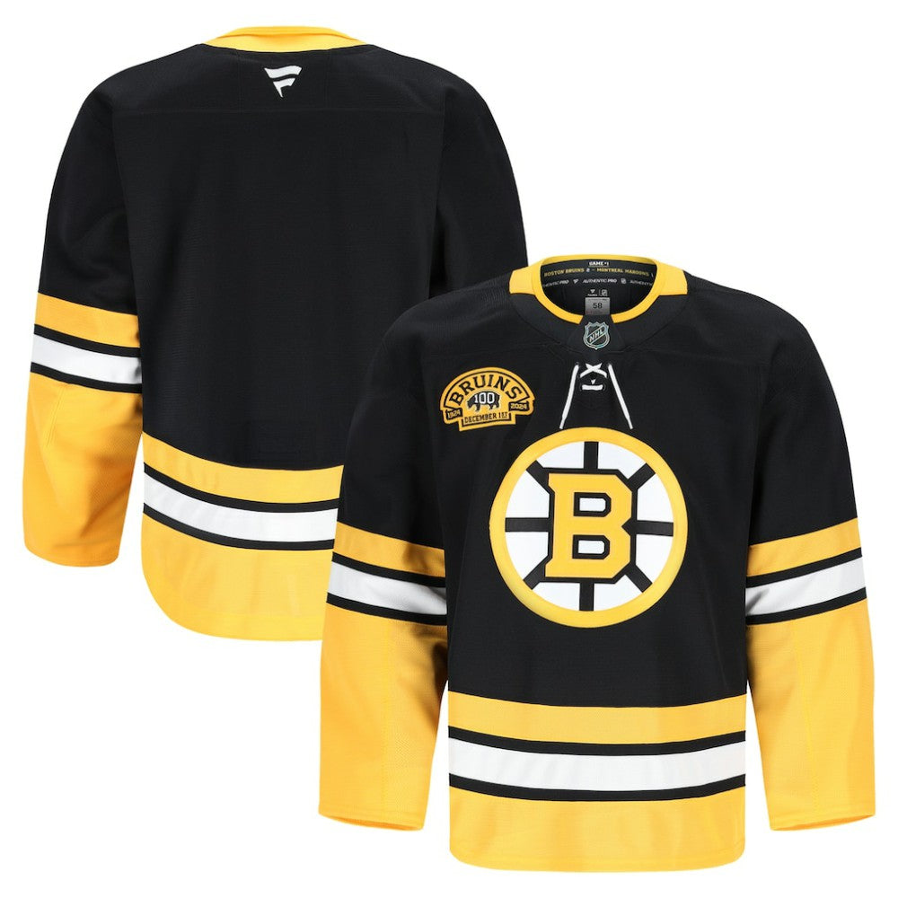 Boston Bruins Fanatics 100th Anniversary Authentic Pro Jersey - Black | US 202482569