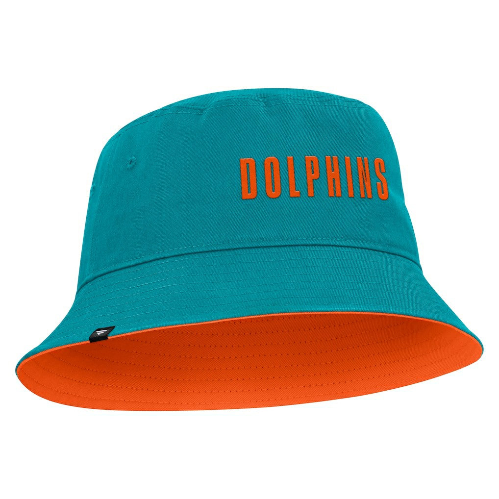 Miami Dolphins Strong Side Bucket Hat - Aqua Hats