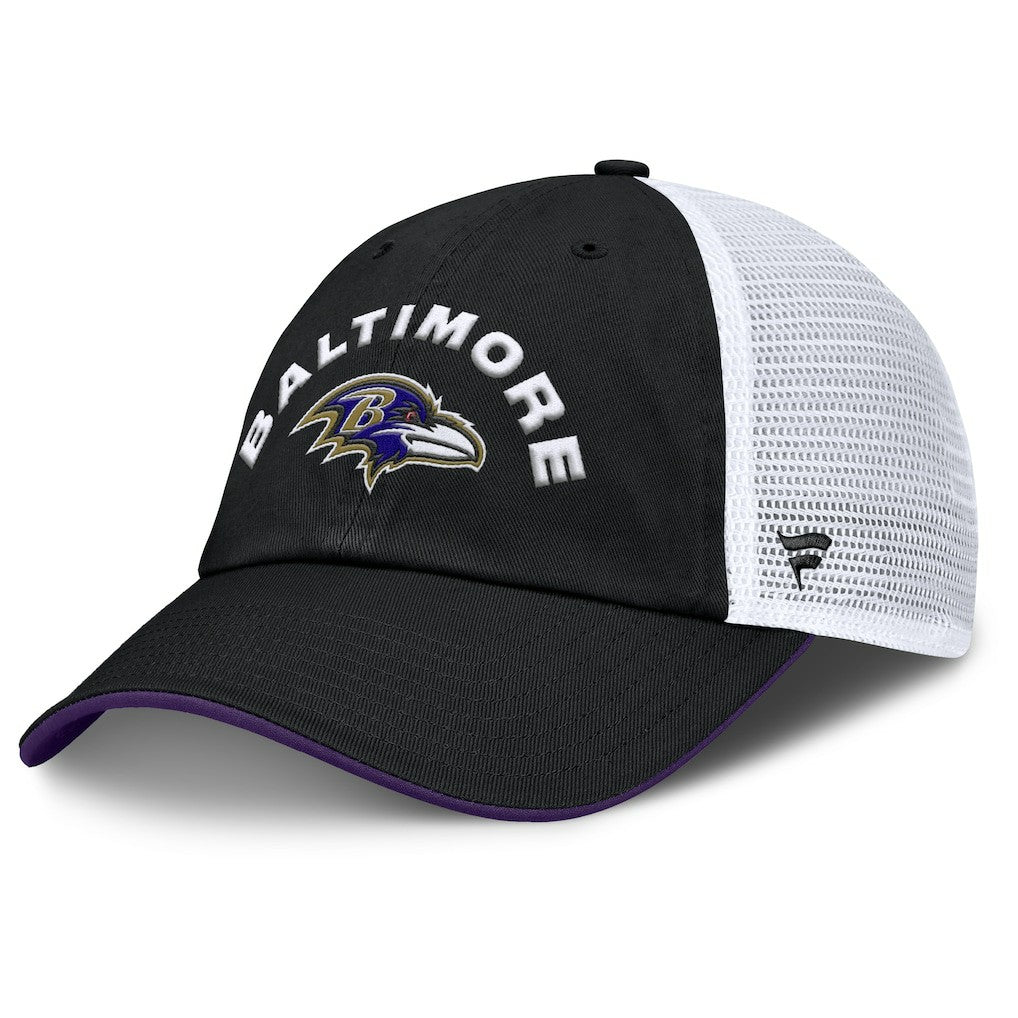 Baltimore Ravens Reverse Trucker Adjustable Hat - Black/White Hats