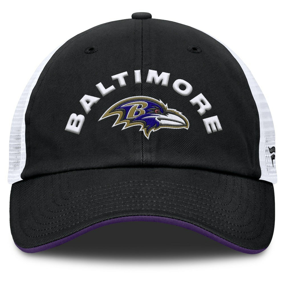 Baltimore Ravens Reverse Trucker Adjustable Hat - Black/White Hats