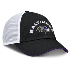 Baltimore Ravens Reverse Trucker Adjustable Hat - Black/White Hats