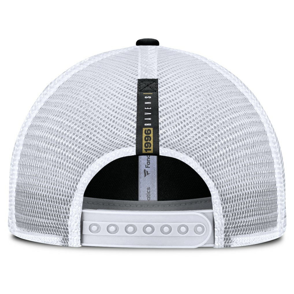 Baltimore Ravens Reverse Trucker Adjustable Hat - Black/White Hats