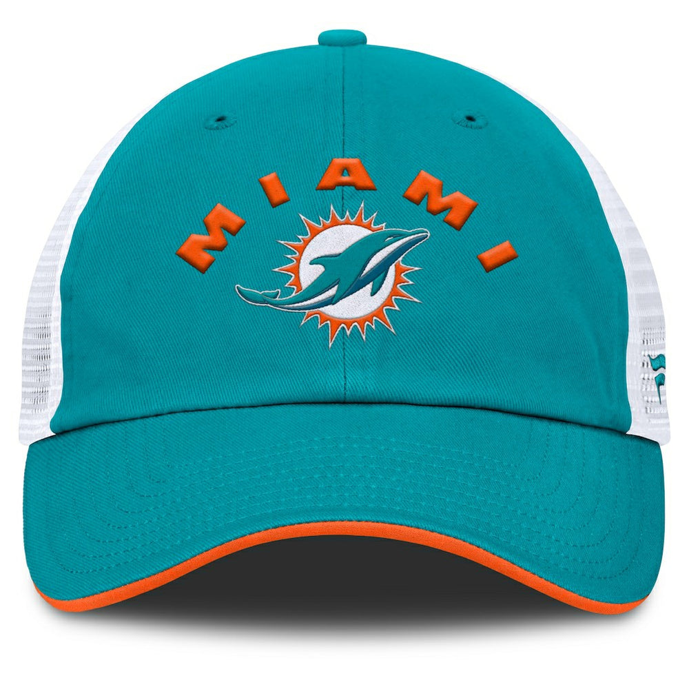 Miami Dolphins Reverse Trucker Adjustable Hat - Aqua/White Hats