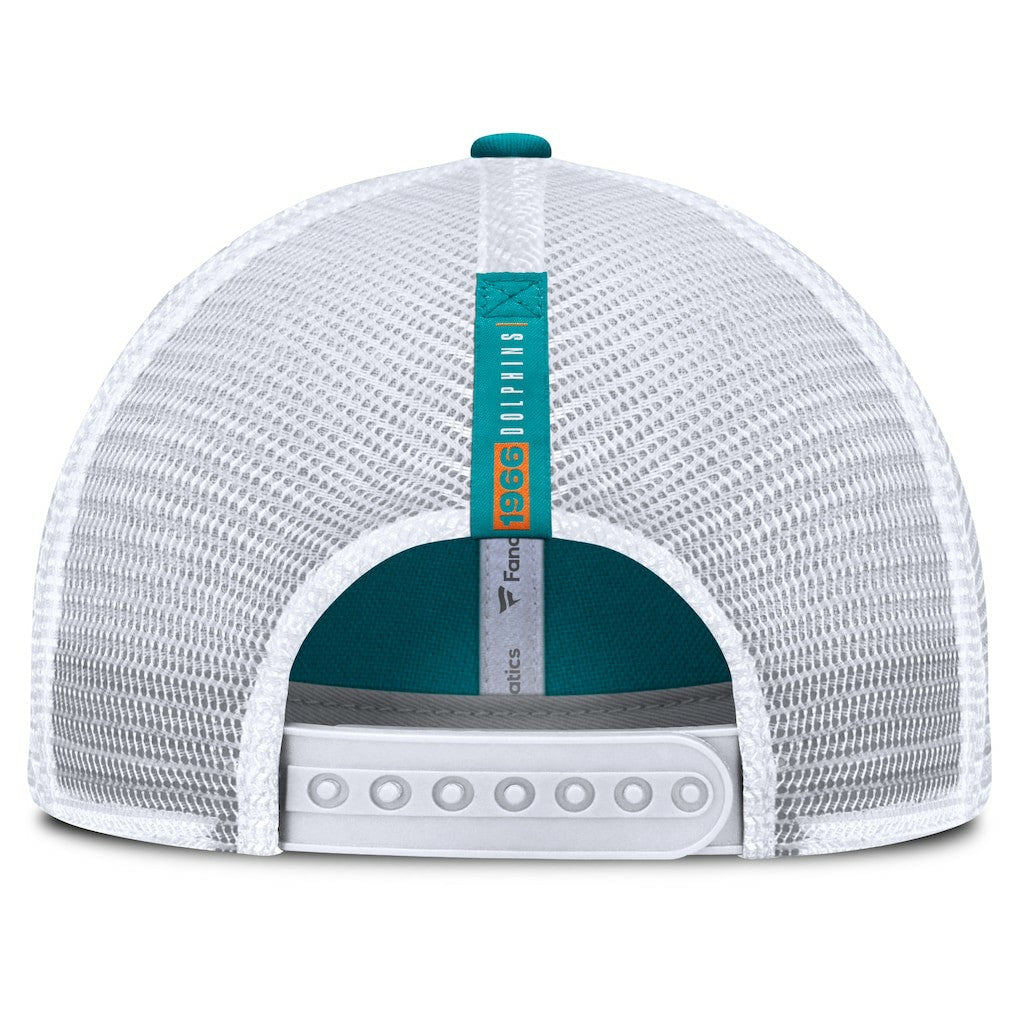 Miami Dolphins Reverse Trucker Adjustable Hat - Aqua/White Hats