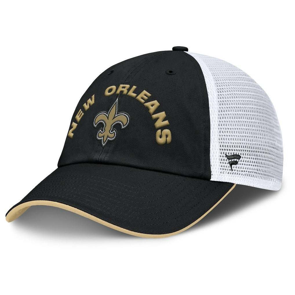 New Orleans Saints Reverse Trucker Adjustable Hat - Black/White Hats