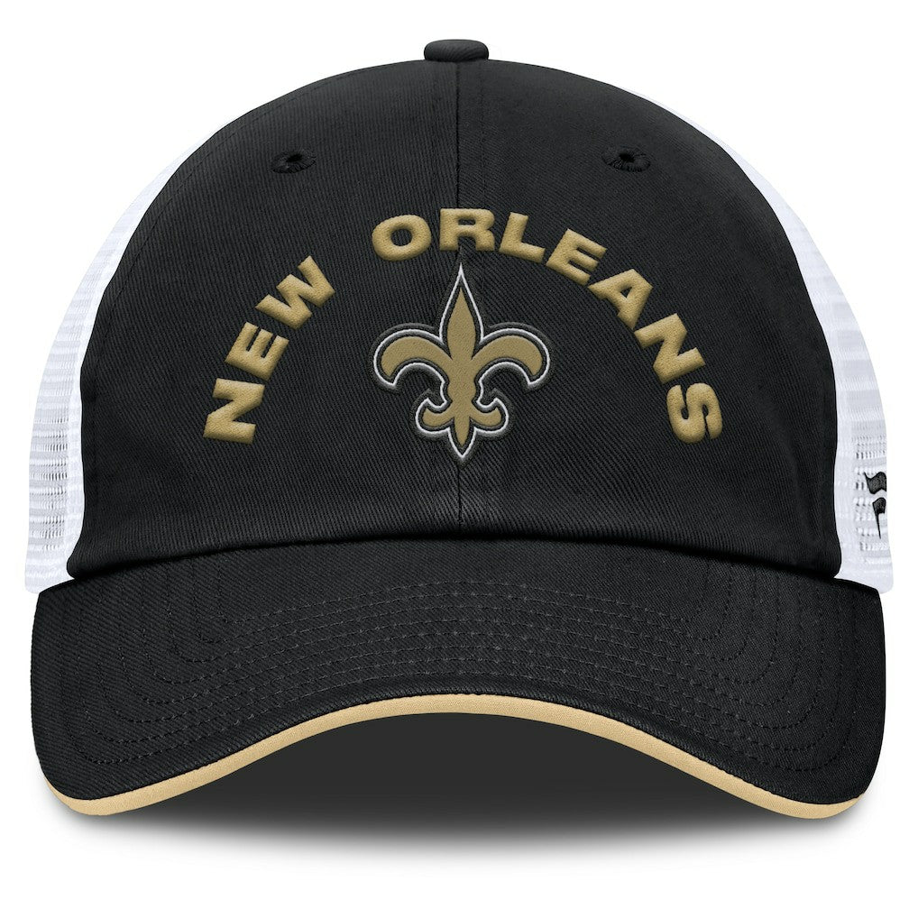 New Orleans Saints Reverse Trucker Adjustable Hat - Black/White Hats