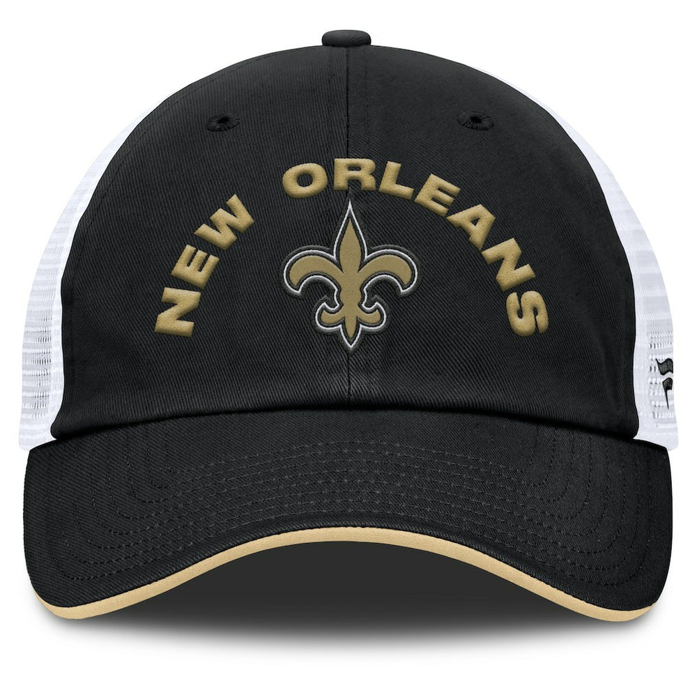 New Orleans Saints Reverse Trucker Adjustable Hat - Black/White Hats