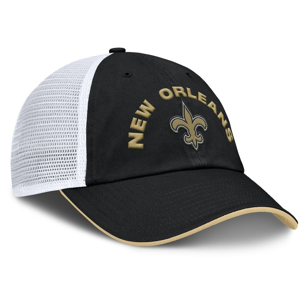 New Orleans Saints Reverse Trucker Adjustable Hat - Black/White Hats