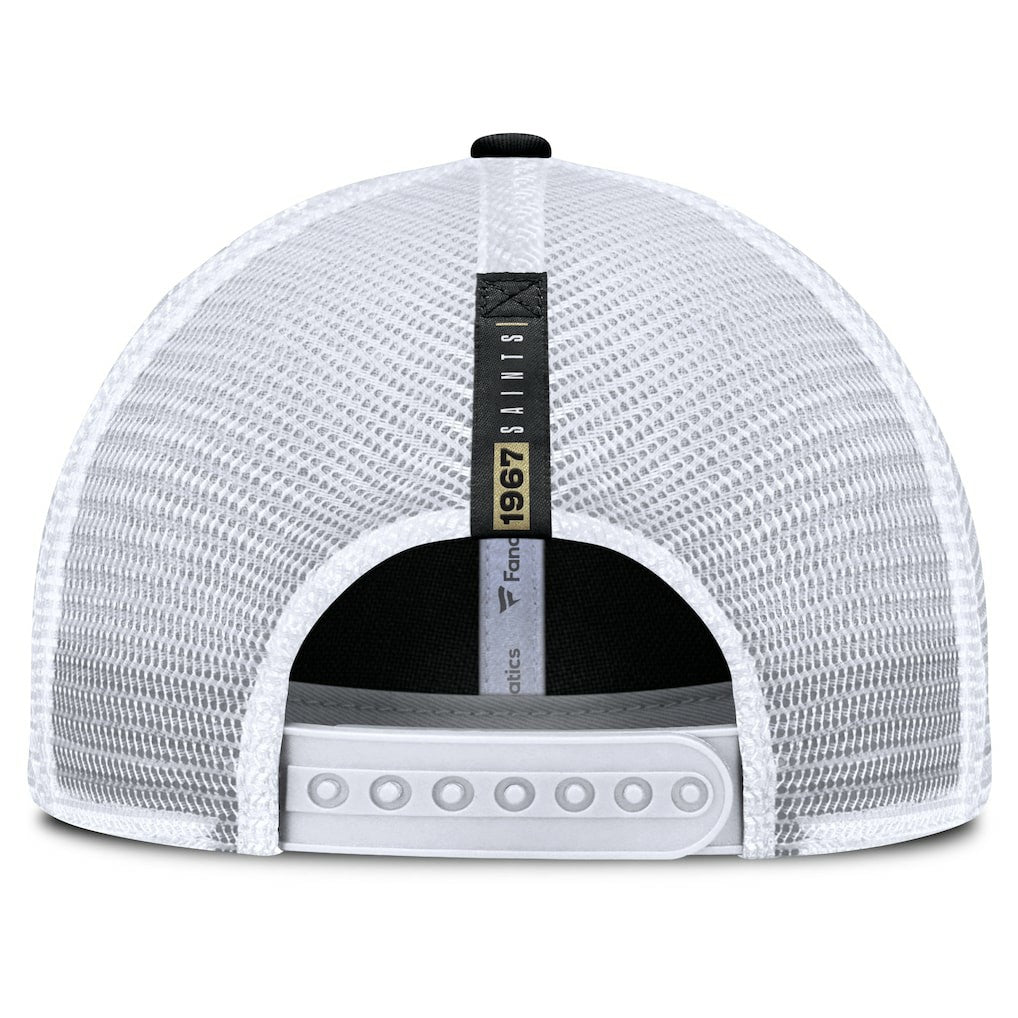New Orleans Saints Reverse Trucker Adjustable Hat - Black/White Hats