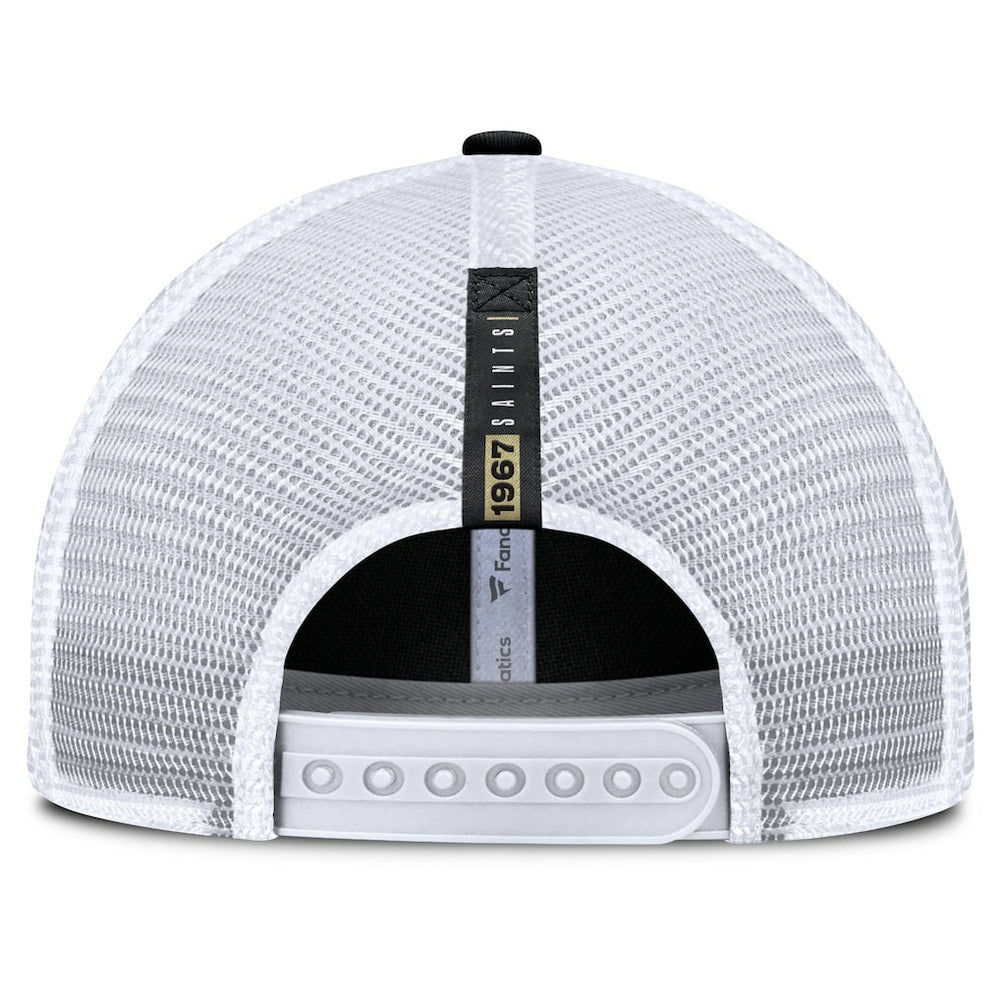 New Orleans Saints Reverse Trucker Adjustable Hat - Black/White Hats